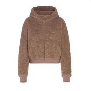 SKIMS Brown Teddy Zip-Up